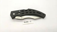 Frost Cutlery Lockback Folding Pocket Knife Plain Edge Black Glass Filled Nylon