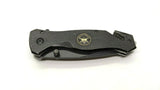 Special Forces Tactical Rescue Folding Pocket Knife Combo Edge Liner G10 Black