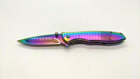 Tac-Force Speedster TF-573 Folding Pocket Knife Assisted Plain Frame Rainbow