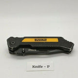 DeWalt Model DWHT10272 Tanto Liner Lock Combo Pocket Knife Black & Yellow