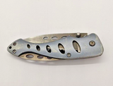 Winchester Drop Point Combination Blade Lock Back Blue Folding Pocket Knife