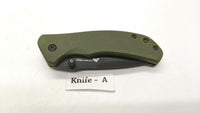 Ozark Trail 19460 Folding Pocket Knife Plain Edge Liner Lock Black SS Green G10