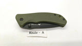 Ozark Trail 19460 Folding Pocket Knife Plain Edge Liner Lock Black SS Green G10