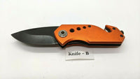 MADI PK-1 Folding Pocket Knife Rescue Plain Edge Liner Lock Aluminum  *Various*