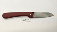 Haidragon Stainless Steel Folding Pocket Fruit Knife Plain Edge Red Vinyl Handle