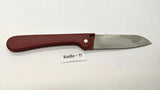 Haidragon Stainless Steel Folding Pocket Fruit Knife Plain Edge Red Vinyl Handle