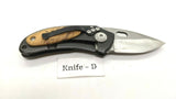 True Utility Folding Pocket Knife Frame Lock Plain Stainless Steel & Wood Handle