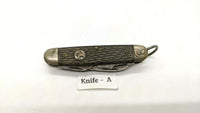 Vtg Ulster USA Official Boy Scout Folding Pocket Knife Embossed Nickel Shield
