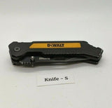 DeWalt Model DWHT10272 Tanto Liner Lock Combo Pocket Knife Black & Yellow