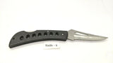 Frost Cutlery Large Folding Pocket Knife Combination Edge Lockback Black Plastic