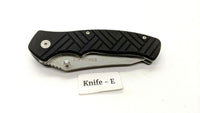 Stanley Tactical Folding Pocket Knife Black Rubber Handle Plain Liner Lock