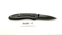 Guidesman Mini Skeleton Folding Pocket Knife Plain Edge Frame Black Stainless