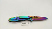 Tac-Force Speedster TF-573 Folding Pocket Knife Assisted Plain Frame Rainbow