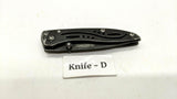 Guidesman Mini Skeleton Folding Pocket Knife Plain Edge Frame Black Stainless