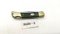 Steel Warrior Lockback Keychain Folding Pocket Knife Jigged Bone w/Brass Bolster