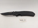 Husky Black Single Combo Edge Blade Folding Pocket Knife Liner Lock **Various**