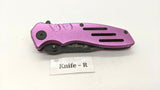 Smith & Wesson Extreme Ops SWA24SP Folding Pocket Knife Combo Edge Liner Pink