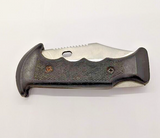Unbranded Clip Point Plain Edge Compass On Blade Lock Back Folding Pocket Knife