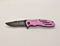 Smith & Wesson ExtremeOps SWA24SP Purple Clip Point Combination Folding Knife