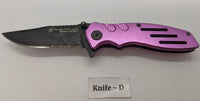 Smith & Wesson Extreme Ops SWA24SP Folding Pocket Knife Combo Edge Liner Pink