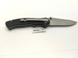 Stanley Tactical Folding Pocket Knife Black Rubber Handle Plain Liner Lock