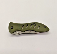 Ozark Trail Drop Point Plain Edge Frame Lock Green Handle Folding Pocket Knife