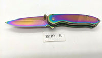 Tac-Force TF-862 USA Design Folding Pocket Knife Plain Edge Frame Lock Rainbow