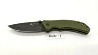 Ozark Trail 19460 Folding Pocket Knife Plain Edge Liner Lock Black SS Green G10