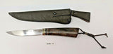 Kizlyar Russian Hunting Knife Hardwood Handle with Embossed Leather Sheath 1
