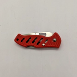 Frost Cutlery Combination Blade Red Handle Lock Back Folding Pocket Knife