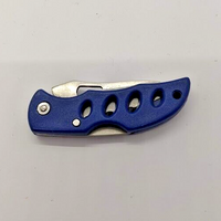 Frost Cutlery Combination Blade Blue Handle Lock Back Folding Pocket Knife