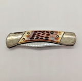 Sharp USA 800 Single Plain Clip Point Blade Lockback Folding Pocket Knife