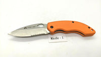 Ozark Trail Outdoor Equipment Folding Pocket Knife Combo Edge Liner Lock Orange