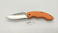 Ozark Trail Outdoor Equipment Folding Pocket Knife Combo Edge Liner Lock Orange