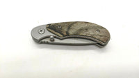 Browning Model 5098 Folding Pocket Knife Plain Edge Frame Lock Camo Rubber & SS
