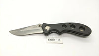 Frost Cutlery Folding Pocket Knife Stainless Steel Plain Edge Liner Lock ABS Blk