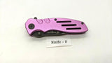 Smith & Wesson Extreme Ops SWA24SP Folding Pocket Knife Combo Edge Liner Pink