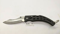 Frost Cutlery Lockback Folding Pocket Knife Plain Edge Black Glass Filled Nylon