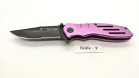 Smith & Wesson Extreme Ops SWA24SP Folding Pocket Knife Combo Edge Liner Pink