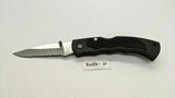 Ozark Trail Folding Pocket Knife Combo Edge Lockback Black Plastic Stainless