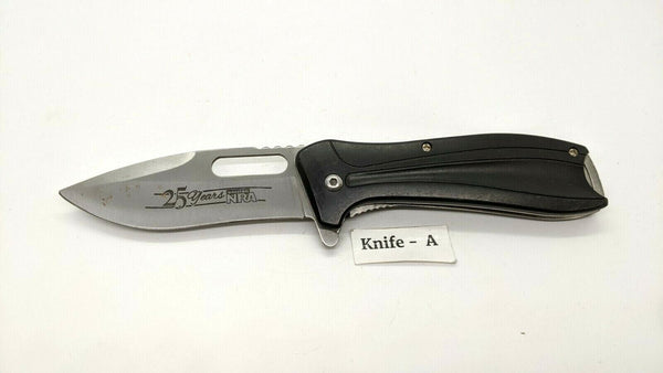 25 Years Friends Of NRA Pocket Knife Assisted Plain Edge Liner Lock Black Zytel