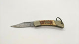 Sharp #800 Japan Folding Pocket Knife Single Plain Edge Lockback Stag/Antler