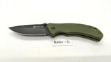 Ozark Trail 19460 Folding Pocket Knife Plain Edge Liner Lock Black SS Green G10