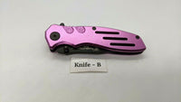 Smith & Wesson Extreme Ops SWA24SP Folding Pocket Knife Combo Edge Liner Pink