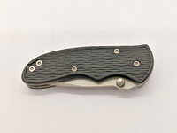 Gerber Drop Point Combination Blade Safety Lock Black Handle Folding Pocket Knif