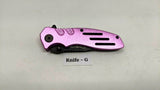 Smith & Wesson Extreme Ops SWA24SP Folding Pocket Knife Combo Edge Liner Pink