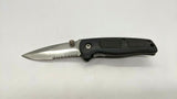 Kutmaster Combo Stainless Steel Blade Folding Pocket Knife Liner Black Handle