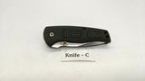 Kutmaster Combo Stainless Steel Blade Folding Pocket Knife Liner Black Handle