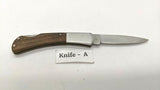 Vtg Barlow Folding Pocket Knife Stainless Steel Bolster w/Wood Handle Lockback