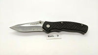 Stanley Tactical Folding Pocket Knife Black Rubber Handle Plain Liner Lock